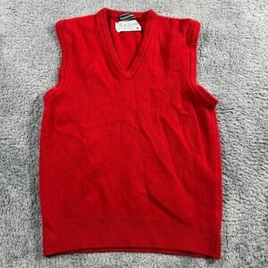 VTG 90s Preswick & Moore Made in England 100% Lambswool Sweater Vest Boys XL‎